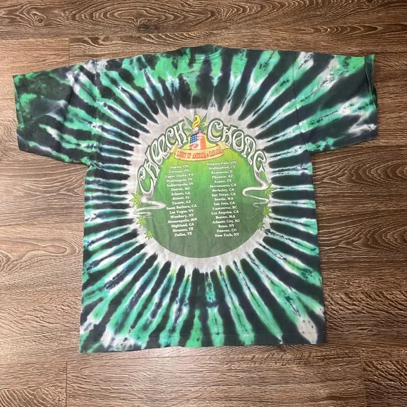 Green Cheech & Chong Tie Dye tour Tshirt - Picture 5 of 5